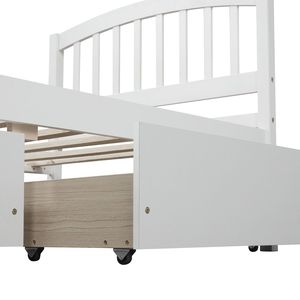 Letto matrimoniale bianco con piattaforma contenitore, testiera e due cassetti, struttura in legno (SKU precedente SF000062KAA) - Product Image 6