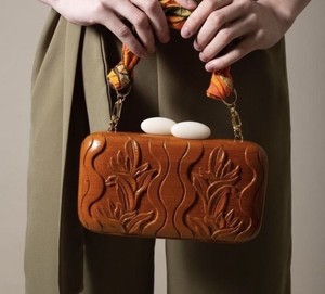 Elegante Bolso de Mano de Madera con Bordado de Mosaico y Cadena, para Bodas, Fiestas, Eventos Nocturnos, Estilo Vintage, Bolso de Moda - Product Image 6