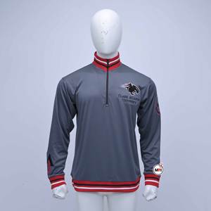 Premium Quality Custom Logo Manufacturers With Front Side And Sleeve Embroidery Half Neck Zipper Polyester Jacket For <b>Mens</b> - Product Image 1