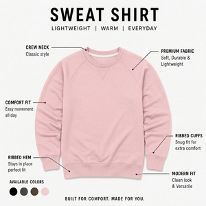 Sweat-shirt à capuche rose pour homme, col rond, manches raglan, coupe ample, en molleton de coton respirant, décontracté, pour l'hiver - Product Image 6