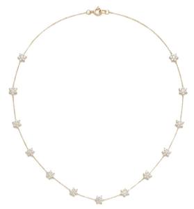 Collier en diamant de laboratoire minimaliste DEF Couleur VS VVS, forme étoile, en or jaune massif 14K, bijoux fins - Product Image 1