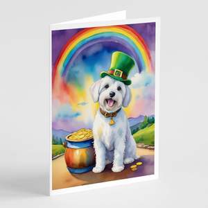 Coton De Tulear St Patrick's Day Whimsical A7 Blank Note Cards Lot de 8 avec enveloppes 5x7 Cartes de vœux de taille - Product Image 1