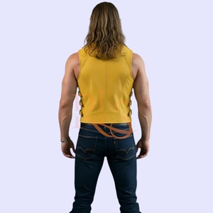 Chaleco de Motocicleta de Cuero Vacuno Auténtico de Primera Calidad, Resistente al Viento y Transpirable para Uso Diario, Chaqueta de Motociclista de Larga Duración para Hombre - Product Image 4