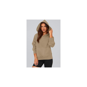 Sweat à capuche surdimensionné en molleton uni pour femme, pull à manches longues, coupe décontractée, style streetwear - Product Image 2