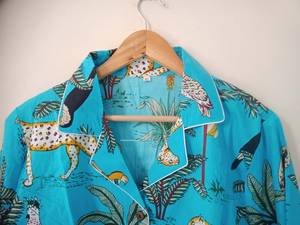 Pijama de algodón para mujer, conjunto de camisa larga con botones, estampado, suave, para verano, playa, noche, vestido de dormir. - Product Image 4