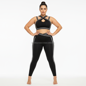 Custom Private Label Plus Size Yoga Set Women Sports <b>Bra</b> High Waist Leggings Gym Workout Fitness Activewear Quick Dry Breathable - Product Image 2