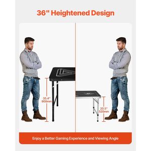 Tavolo da Beer Pong Portatile Pieghevole da 8 Piedi con Maniglie per il Trasporto, Altezza 36 Pollici, 6 Palline, Leggero per Campeggio e Eventi all'Aperto - Product Image 5