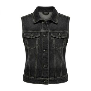 Chaleco vaquero personalizado para mujer, con dobladillo sin rematar, estilo vintage, producción al por mayor con MOQ bajo para boutiques estadounidenses - Product Image 4