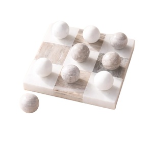 Precio al por mayor RISING INTERNATIONAL Escultura contemporánea de juego de tres en raya de piedra con diseño X O, decoración cuadrada para el hogar - Product Image 3