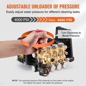 Pompa di Ricambio per Idropulitrice Orizzontale a Pistoni Triplex 4400 PSI 4.4GPM, Kit Pulitore ad Alta Pressione con 5 Ugelli - Product Image 4