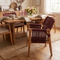 Nouvelle arrivée, ensemble de table à manger en teck massif, design scandinave moderne, durable, avec coussins, meubles de luxe pour la cuisine et la salle à manger