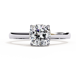 Cushion Cut Solitaire <b>Diamond</b> <b>Ring</b> in Elegant Engagement <b>Ring</b> - Product Image 1