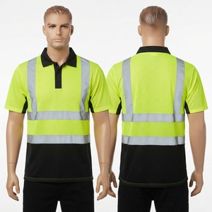 เสื้อโปโลทำงานแบบมองเห็นได้ชัดเจน 180 GSM โพลีเอสเตอร์ สีเหลืองกรมท่า แถบสะท้อนแสง ชุดยูนิฟอร์มนิรภัย รับสกรีนโลโก้ ชุดทำงาน - Product Image 5