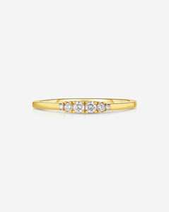 Thin Round Lab Grown Diamond Cluster Stackable Rings 10k 14k Solid Gold Minimalist Dainty Everyday Wear Band For Women Wholesale - Product Image 1