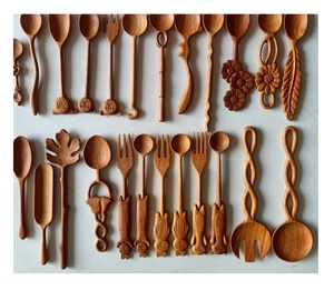 Cuillères à brindille d'acacia naturel faites à la main utilisées pour les ustensiles de cuisine vaisselle bois artisanat ensemble d'ustensiles pour servir et gadget - Product Image 2