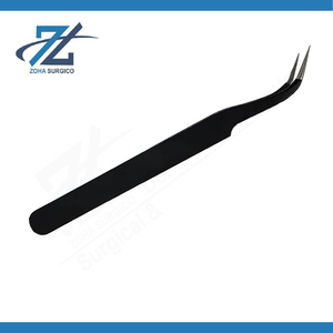 Professional Black Tweezers Set Stainless Steel Pointed Tip <b>Precision</b> Eyebrow Eyelash <b>Tool</b> Manufacture In Pakistan - Product Image 5