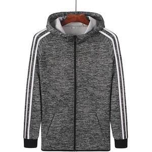 Custom Arm Stripes Sport Sweat Suit Set Men's Jogging Two Piece Hooded <b>Jacket</b> Pants Track Suit - Product Image 1