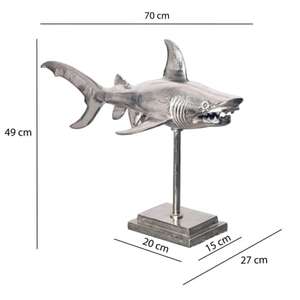 Escultura de Tiburón de Metal Hecha a Mano, Figura Animal Moderna, Decoración de Mesa para Sala de Estar - Product Image 3