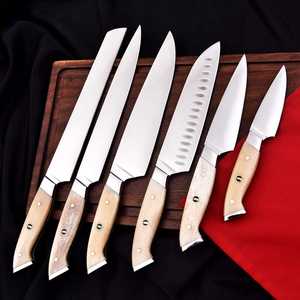 6 Pcs Custom Hand Forged Stainless Steel High Quality Kitchen Chef <b>Set</b> with Camel Bone Handle OEM ODM Customizable Razor <b>Sharp</b> - Product Image 2
