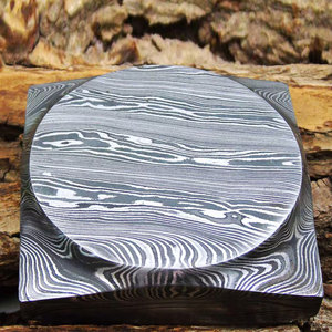 Cendrier de luxe en acier Damas, fait main, artistique, en métal, pour cigares, cigarettes, décoration - Product Image 4