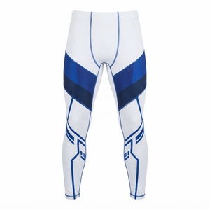 Pantalones de Compresión Azules Sublimados para Hombre, Ajustados, para MMA, BJJ, Grappling, Leggings de Entrenamiento, Elásticos, que Absorben la Humedad - Product Image 5