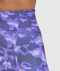 Purple Camo Print High <b>Waist</b> Sport <b>Shorts</b> <b>Women</b> Breathable Knitted Fitness Wear Regular Fit <b>Elastic</b> <b>Waist</b> - Product Image 6