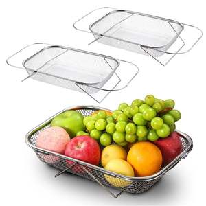 Cesta de Frutas Contemporánea de Acero Inoxidable para Mesa de Comedor y Encimera de Cocina con Construcción Metálica de Alambre Abierto Resistente - Product Image 6