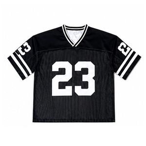 เสื้อเจอร์ซีย์อเมริกันฟุตบอลสีดำ คอวี หมายเลข 23 สำหรับผู้ชาย พิมพ์ลายสกรีน ผ้าตาข่ายระบายอากาศ แขนสั้น ทรงปกติ เสื้อผ้าสำหรับผู้ใหญ่ - Product Image 1
