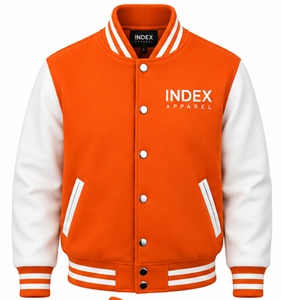Chaqueta Varsity para Hombre Index Apparel con Bloques de Color, Mangas en Contraste y Botones a Presión, Estilo Béisbol - Product Image 1