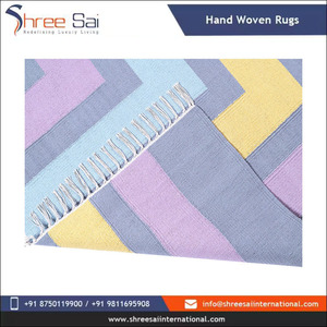 Alfombra de Lana Geométrica Moderna, Rectangular, Tejido Plano, Morado, Amarillo, Azul, Gris, con Flecos, Decoración para Sala de Estar, Producto Más Vendido - Product Image 5