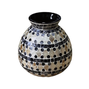 Modern Decorative Shell Mosaic <b>Vase</b> Crafted from Genuine Mother of Pearl for Premium Home Furnishing Collection - Product Image 5