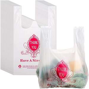 Sacs de remerciement PE-HD imprimés avec logo personnalisé T-shirt en plastique sac d'épicerie de supermarché - Product Image 5