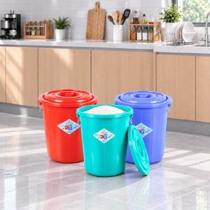 25L Heavy Duty Plastic Waterproof Eco-Friendly Storage Bucket Lid Side Handles <b>Rice</b> <b>Container</b> Grain Flour Dispenser Water Bucket - Product Image 1