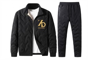 Conjunto Deportivo Premium Informal de Algodón Acolchado, Pantalón Largo para Correr, Conjunto de Invierno con Marca Personalizada, Sudadera de Forro Polar de 2 Piezas - Product Image 6