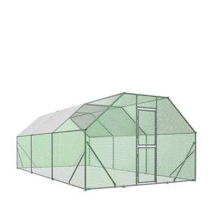 Recinto per Polli in Rete Metallica Zincata Rivestita in PVC, 200 Piedi Quadrati, Chiudibile a Chiave, 10FT X 20FT TMG CRS1020, Recinzioni e Box per Animali - Product Image 4