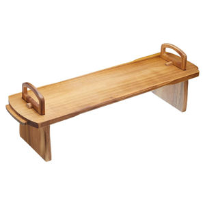 Plateau de service en bois d'acacia Support de service de stockage plat durable et polyvalent pliable et facile à utiliser - Product Image 1