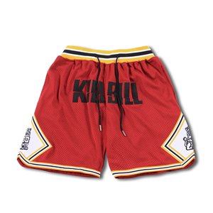 Custom <b>Patch</b> Embroidery Logo Hip Hop Heavy Mesh Basketball <b>Shorts</b> for <b>men</b> and women in multi colors - Product Image 2