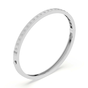 Best Quality 14k Solid Gold <b>Bracelet</b> Comes With Brilliant Round Cut Lab Grown Diamond Openable <b>Bangle</b> <b>Bracelet</b> Handmade Jewelry - Product Image 3