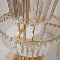 Candelabro de Metal Dorado de Lujo Personalizado de 5 Niveles, 43 Pulgadas de Alto, con Cristales Acrílicos, Centro de Mesa para Bodas, Compromisos, Año Nuevo