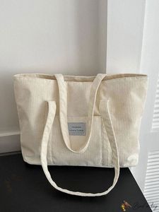 Sac fourre-tout en velours côtelé gris grande capacité pour femme, idéal pour l'université, le shopping, les voyages, le quotidien, le travail et l'école - Product Image 4