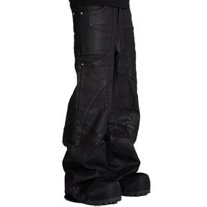 Jean en denim coupe droite personnalisé à motif croisé, délavé clair, de haute qualité, pour homme, taille haute, formel et décontracté, respirant, toutes saisons - Product Image 4
