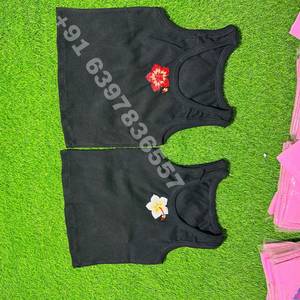 เสื้อกล้ามครอปผ้าฝ้ายสีขาวลายริบบิ้น ผู้ผลิตขายส่ง รับปักลายตัวอักษรตามสั่ง เสื้อกั๊กถักลายริบบิ้นสำหรับผู้หญิง เสื้อแขนกุดลำลอง - Product Image 3