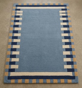 Alfombra Moderna Hecha a Mano de Lana Antideslizante de Pelo Medio con Patrón Abstracto para Decoración Contemporánea del Hogar - Product Image 1