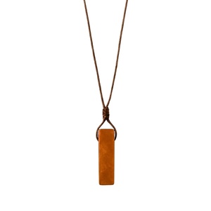 Natural Hexagon Sunstone Pendant-Unshaped Crystal Pearl Necklace with Adjustable <b>Rope</b> <b>Chain</b> for Men - Product Image 3