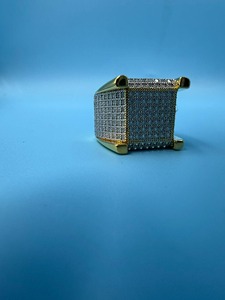 Anillo de banda ancha de plata de ley 925 con incrustaciones de diamantes, joyería de diamantes estilo hip hop, anillos de diamantes estilo hip hop, anillo de diamantes de moissanita de 14K - Product Image 5