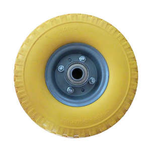 Neumático de poliuretano de 10 pulgadas y 300 4, fabricado en Vietnam, para uso general, sin necesidad de inflar, con rodamientos de alta resistencia, para carretillas de mano, carros y carretillas de plataforma. - Product Image 3