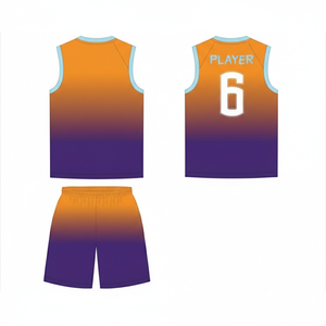 Conjunto de Camiseta de Baloncesto con Degradado Personalizado, Sin Mangas, Absorbente de Humedad, Ropa Deportiva para Adultos, Unisex, Todas las Temporadas, Impresión Sublimada - Product Image 2