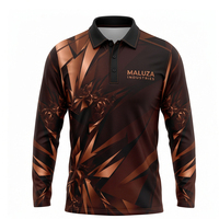 Kaos Polo Lengan Panjang Katun Premium Pria Kerah Kontras Musim Gugur Pakaian Kasual Golf Grosir Pabrik