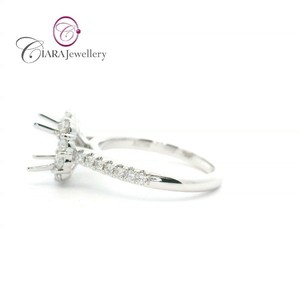 แหวนหมั้น AU750 18K คลาสสิกสีเหลือง/ขาว/ทูโทนสีทองแหวนเพชรธรรมชาติแท้รัศมีสำหรับงานแต่งงานและงานปาร์ตี้ - Product Image 2