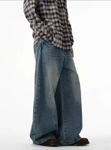 Pantalones Vaqueros Retro Americanos de Pierna Ancha con Diseño Curvo para Mujer, Estilo Holgado y Moderno para Parejas - Product Image 6